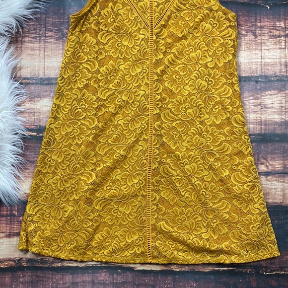 RELISTED Lace Dress Yellow Gold Style Tank Dress - Picture 3 of 9